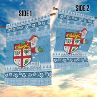 Fiji Christmas Garden Flag Fijian Masi Marau na Kerisimasi! - Blue