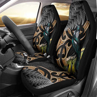 Aotearoa Kowhai Tui Bird Car Seat Cover Maori Ngaru With Silver Fern