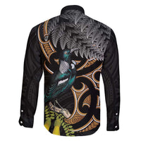 Aotearoa Kowhai Tui Bird Family Matching Short Sleeve Bodycon Dress and Hawaiian Shirt Maori Ngaru With Silver Fern LT14 - Polynesian Pride