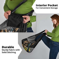 Aotearoa Kowhai Tui Bird Grocery Bag Maori Ngaru With Silver Fern