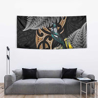 Aotearoa Kowhai Tui Bird Tapestry Maori Ngaru With Silver Fern