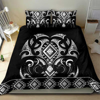Black Ngaru Taniko With Aotearoa Maori Tattoo Bedding Set