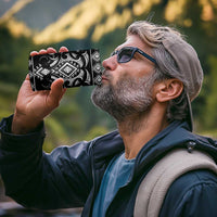 Black Ngaru Taniko With Aotearoa Maori Tattoo 4 in 1 Can Cooler Tumbler