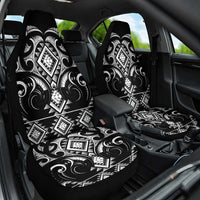 Black Ngaru Taniko With Aotearoa Maori Tattoo Car Seat Cover