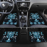 Blue Ngaru Taniko With Aotearoa Maori Tattoo Car Mats