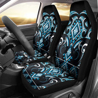 Blue Ngaru Taniko With Aotearoa Maori Tattoo Car Seat Cover