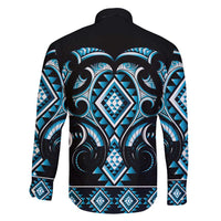 Blue Ngaru Taniko With Aotearoa Maori Tattoo Family Matching Puletasi and Hawaiian Shirt LT14 - Polynesian Pride
