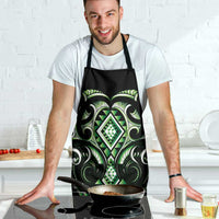 Green Ngaru Taniko With Aotearoa Maori Tattoo Apron - Polynesian Pride