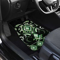 Green Ngaru Taniko With Aotearoa Maori Tattoo Car Mats