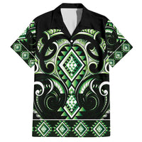 Green Ngaru Taniko With Aotearoa Maori Tattoo Hawaiian Shirt