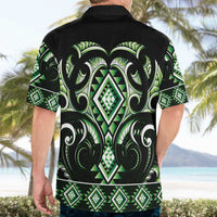 Green Ngaru Taniko With Aotearoa Maori Tattoo Hawaiian Shirt
