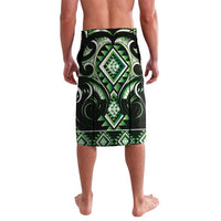 Green Ngaru Taniko With Aotearoa Maori Tattoo Lavalava