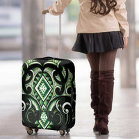 Green Ngaru Taniko With Aotearoa Maori Tattoo Luggage Cover