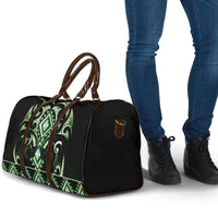 Green Ngaru Taniko With Aotearoa Maori Tattoo Travel Bag - Polynesian Pride