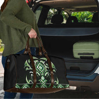 Green Ngaru Taniko With Aotearoa Maori Tattoo Travel Bag - Polynesian Pride