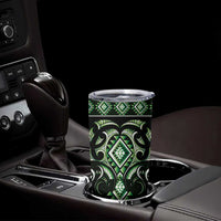Green Ngaru Taniko With Aotearoa Maori Tattoo Tumbler Cup