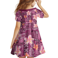 Pink Hawaii Plumeria With Tropical Flowers Motifs Family Matching Off The Shoulder Long Sleeve Dress and Hawaiian Shirt LT14 - Polynesian Pride