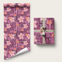 Pink Hawaii Plumeria With Tropical Flowers Motifs Wrapping Paper - Polynesian Pride