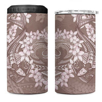 Polynesia Hammerhead Shark Tattoo With Plumeria Lei 4 in 1 Can Cooler Tumbler