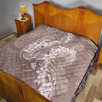 Polynesia Hammerhead Shark Tattoo With Plumeria Lei Quilt