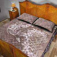 Polynesia Hammerhead Shark Tattoo With Plumeria Lei Quilt Bed Set