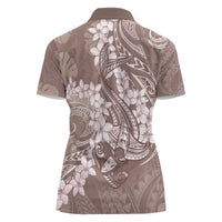 Polynesia Hammerhead Shark Tattoo With Plumeria Lei Women Polo Shirt