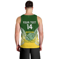 Personalised Cook Islands Rugby Men Tank Top Pacific Go The Kukis Gradient Style LT14 - Polynesian Pride