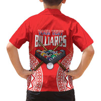 Personalised Taiwan Billiards Family Matching Puletasi and Hawaiian Shirt Eight-ball Pool Polynesia Tattoo - Polynesian Pride