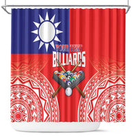 Personalised Taiwan Billiards Shower Curtain Eight-ball Pool Polynesia Tattoo - Polynesian Pride