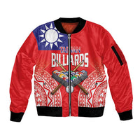 Personalised Taiwan Billiards Sleeve Zip Bomber Jacket Eight-ball Pool Polynesia Tattoo - Polynesian Pride