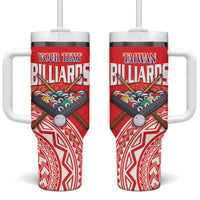 Personalised Taiwan Billiards Tumbler With Handle Eight-ball Pool Polynesia Tattoo - Polynesian Pride