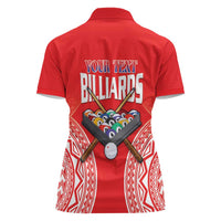 Personalised Taiwan Billiards Women Polo Shirt Eight-ball Pool Polynesia Tattoo - Polynesian Pride