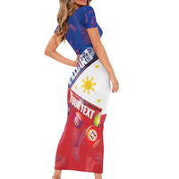 Personalised Philippines Billiards Family Matching Short Sleeve Bodycon Dress and Hawaiian Shirt Cue With Balls Flag Style - Polynesian Pride