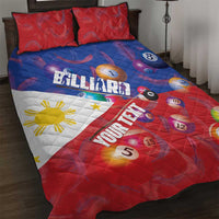 Personalised Philippines Billiards Quilt Bed Set Cue With Balls Flag Style - Polynesian Pride