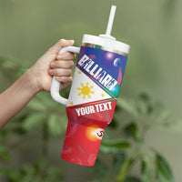 Personalised Philippines Billiards Tumbler With Handle Cue With Balls Flag Style - Polynesian Pride