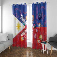 Personalised Philippines Billiards Window Curtain Cue With Balls Flag Style - Polynesian Pride