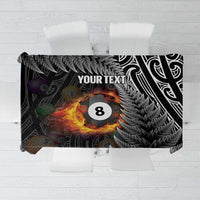 Personalised New Zealand Billiards Tablecloth Maori Fern On Fire 8 Ball - Polynesian Pride
