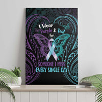 Suicide Awareness Memorial Canvas Wall Art I Wear Purple and Teal For Someone I Miss - Polynesian Pride