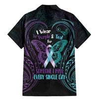 Suicide Awareness Memorial Family Matching Mermaid Dress and Hawaiian Shirt I Wear Purple and Teal For Someone I Miss - Polynesian Pride
