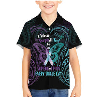 Suicide Awareness Memorial Family Matching Mermaid Dress and Hawaiian Shirt I Wear Purple and Teal For Someone I Miss - Polynesian Pride