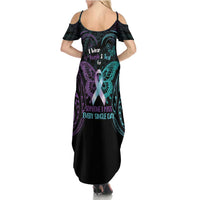 Suicide Awareness Memorial Family Matching Summer Maxi Dress and Hawaiian Shirt I Wear Purple and Teal For Someone I Miss - Polynesian Pride