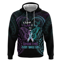 Suicide Awareness Memorial Hoodie I Wear Purple and Teal For Someone I Miss - Polynesian Pride