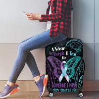 Suicide Awareness Memorial Luggage Cover I Wear Purple and Teal For Someone I Miss - Polynesian Pride