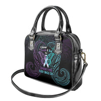 Suicide Awareness Memorial Shoulder Handbag I Wear Purple and Teal For Someone I Miss - Polynesian Pride