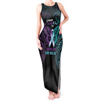 Suicide Awareness Memorial Tank Maxi Dress I Wear Purple and Teal For Someone I Miss - Polynesian Pride
