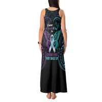 Suicide Awareness Memorial Tank Maxi Dress I Wear Purple and Teal For Someone I Miss - Polynesian Pride