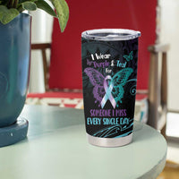 Suicide Awareness Memorial Tumbler Cup I Wear Purple and Teal For Someone I Miss - Polynesian Pride