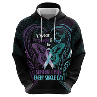 Suicide Awareness Memorial Zip Hoodie I Wear Purple and Teal For Someone I Miss - Polynesian Pride