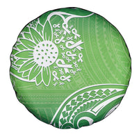 Polynesia Depression Awareness Spare Tire Cover Sunflower Green Ribbons Polynesian Tattoo