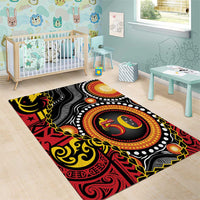 Celebrating 50 Years Papua New Guinea Area Rug Aboriginal Mix Papuan Pattern - Polynesian Pride